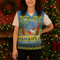 Palau Christmas Knitted V-Neck Vest Chilling Santa Ungil Kurismas - Polynesian Pride