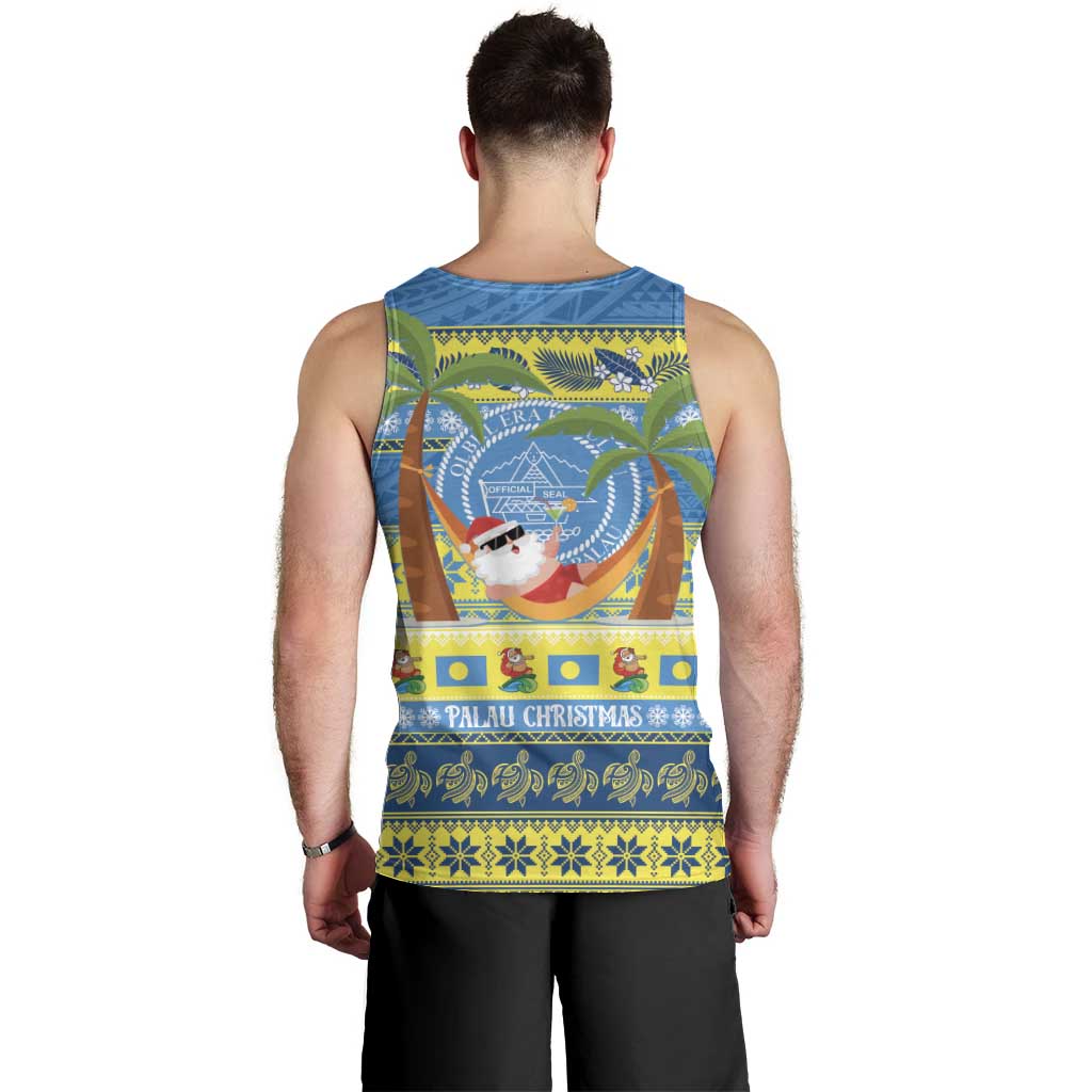 Palau Christmas Men Tank Top Chilling Santa Ungil Kurismas - Polynesian Pride