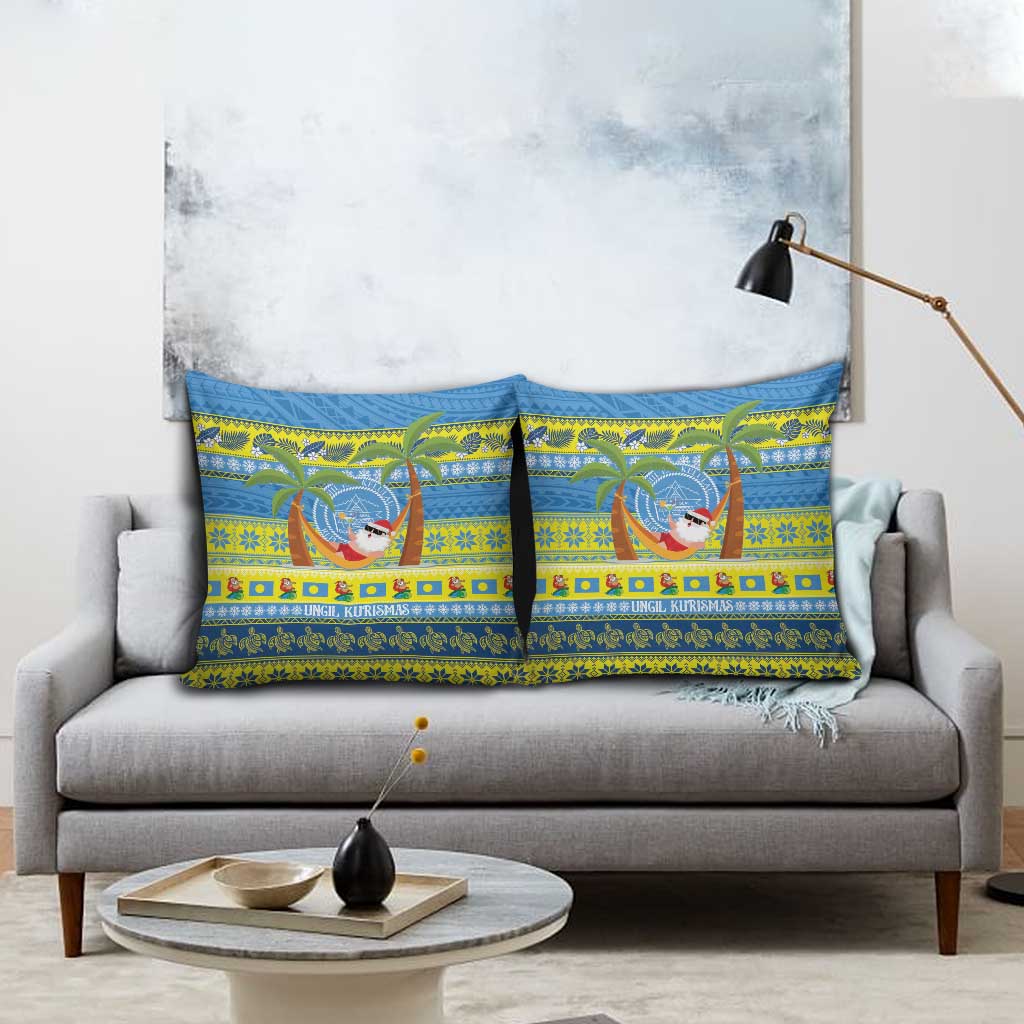Palau Christmas Pillow Cover Chilling Santa Ungil Kurismas - Polynesian Pride