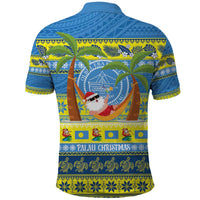 Palau Christmas Polo Shirt Chilling Santa Ungil Kurismas - Polynesian Pride
