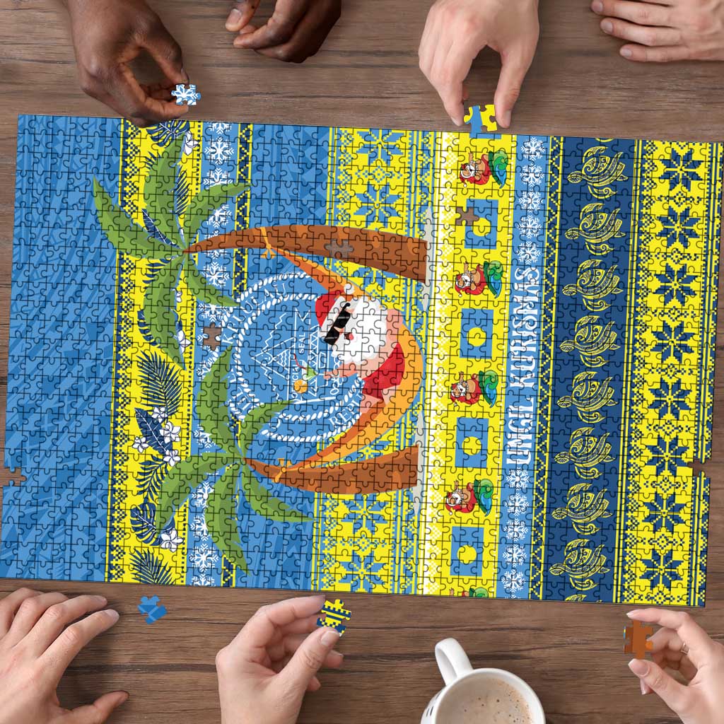 Palau Christmas Puzzle Chilling Santa Ungil Kurismas - Polynesian Pride