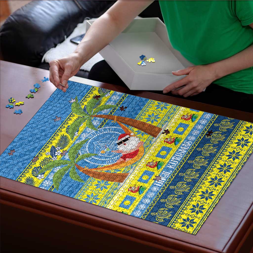 Palau Christmas Puzzle Chilling Santa Ungil Kurismas - Polynesian Pride
