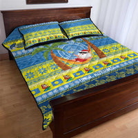 Palau Christmas Quilt Bed Set Chilling Santa Ungil Kurismas - Polynesian Pride