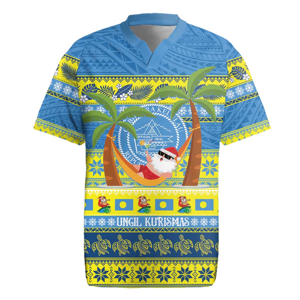 Palau Christmas Rugby Jersey Chilling Santa Ungil Kurismas - Polynesian Pride