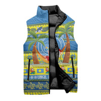Palau Christmas Sleeveless Puffer Jacket Chilling Santa Ungil Kurismas - Polynesian Pride