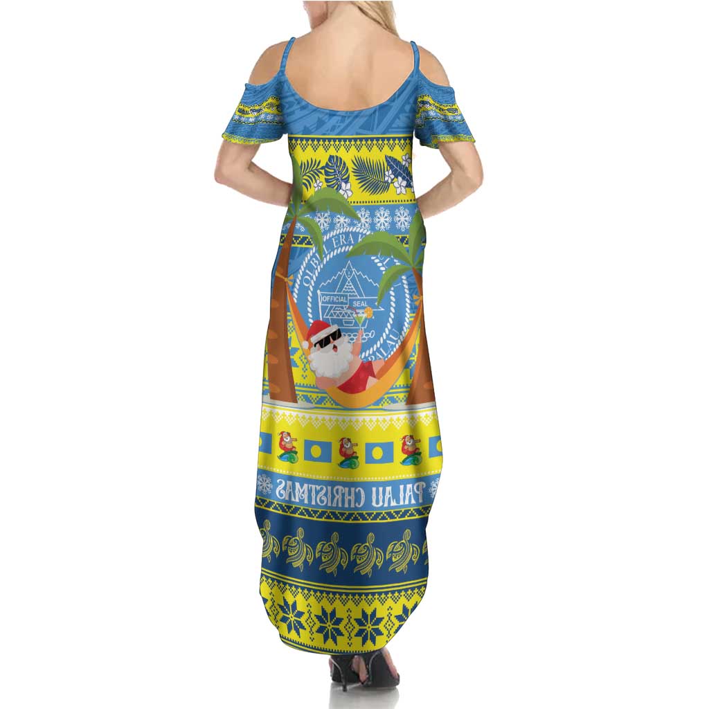 Palau Christmas Summer Maxi Dress Chilling Santa Ungil Kurismas - Polynesian Pride