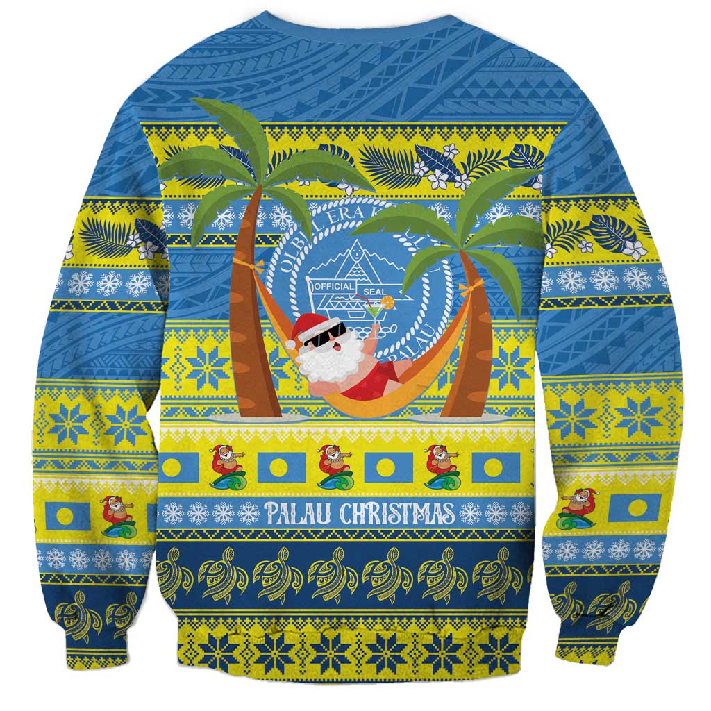 Palau Christmas Sweatshirt Chilling Santa Ungil Kurismas - Polynesian Pride