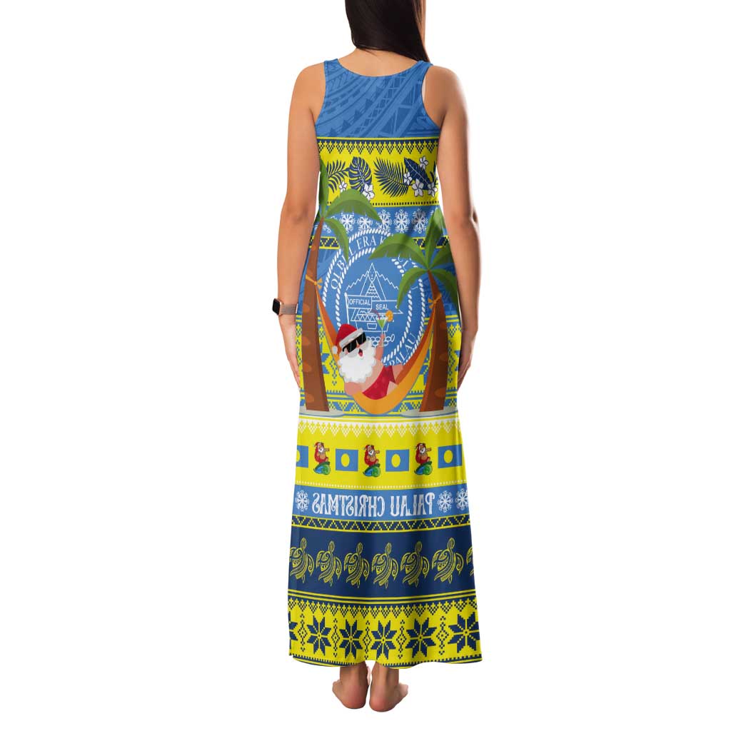 Palau Christmas Tank Maxi Dress Chilling Santa Ungil Kurismas - Polynesian Pride