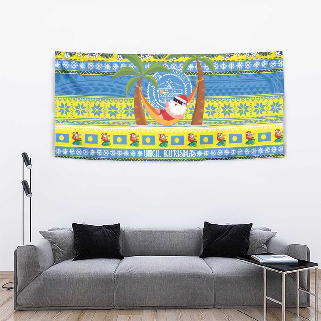 Palau Christmas Tapestry Chilling Santa Ungil Kurismas - Polynesian Pride