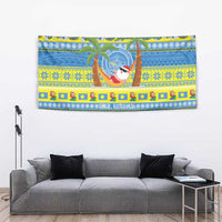 Palau Christmas Tapestry Chilling Santa Ungil Kurismas - Polynesian Pride