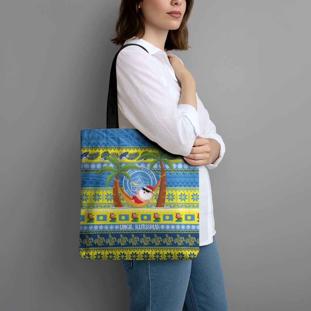 Palau Christmas Tote Bag Chilling Santa Ungil Kurismas - Polynesian Pride