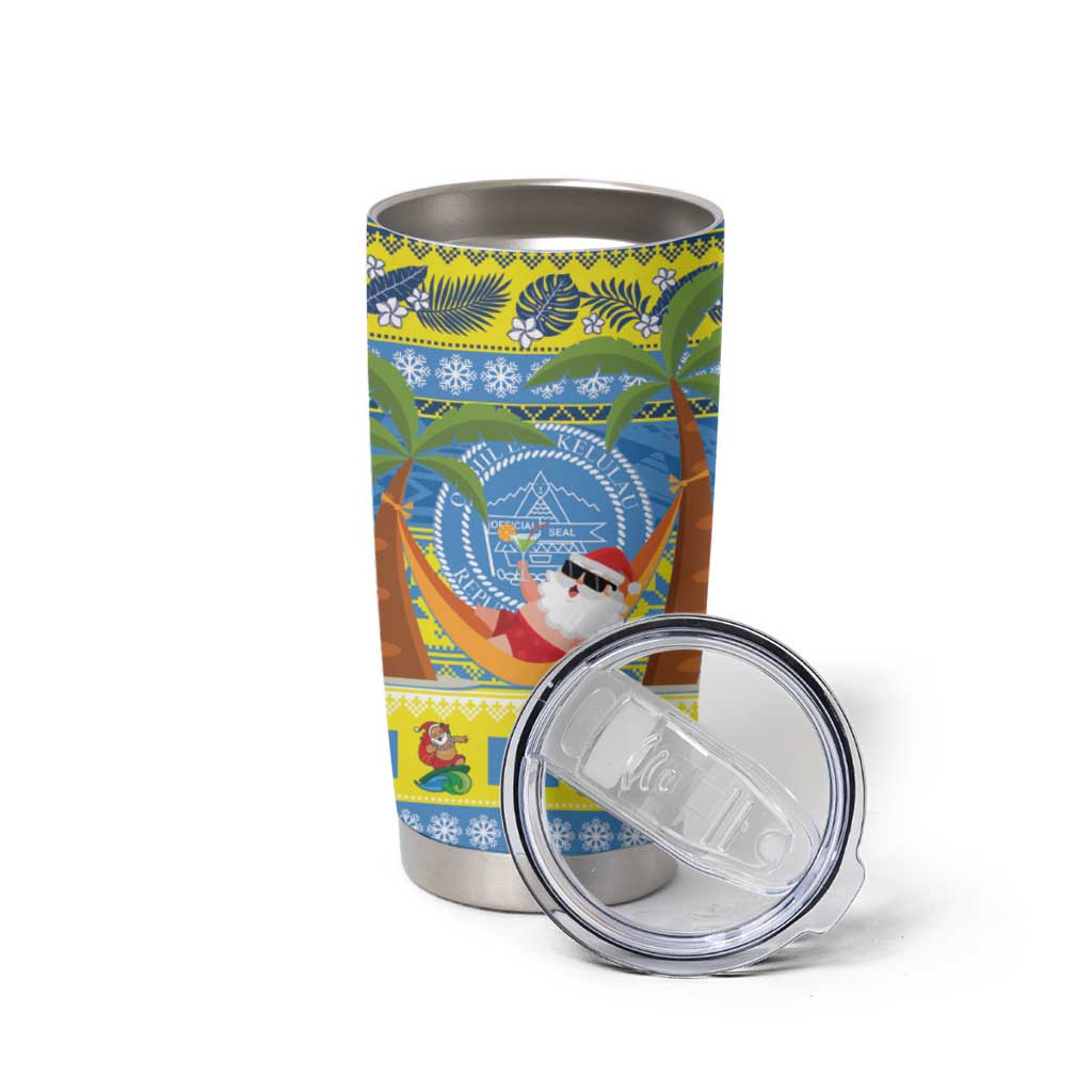 Palau Christmas Tumbler Cup Chilling Santa Ungil Kurismas - Polynesian Pride