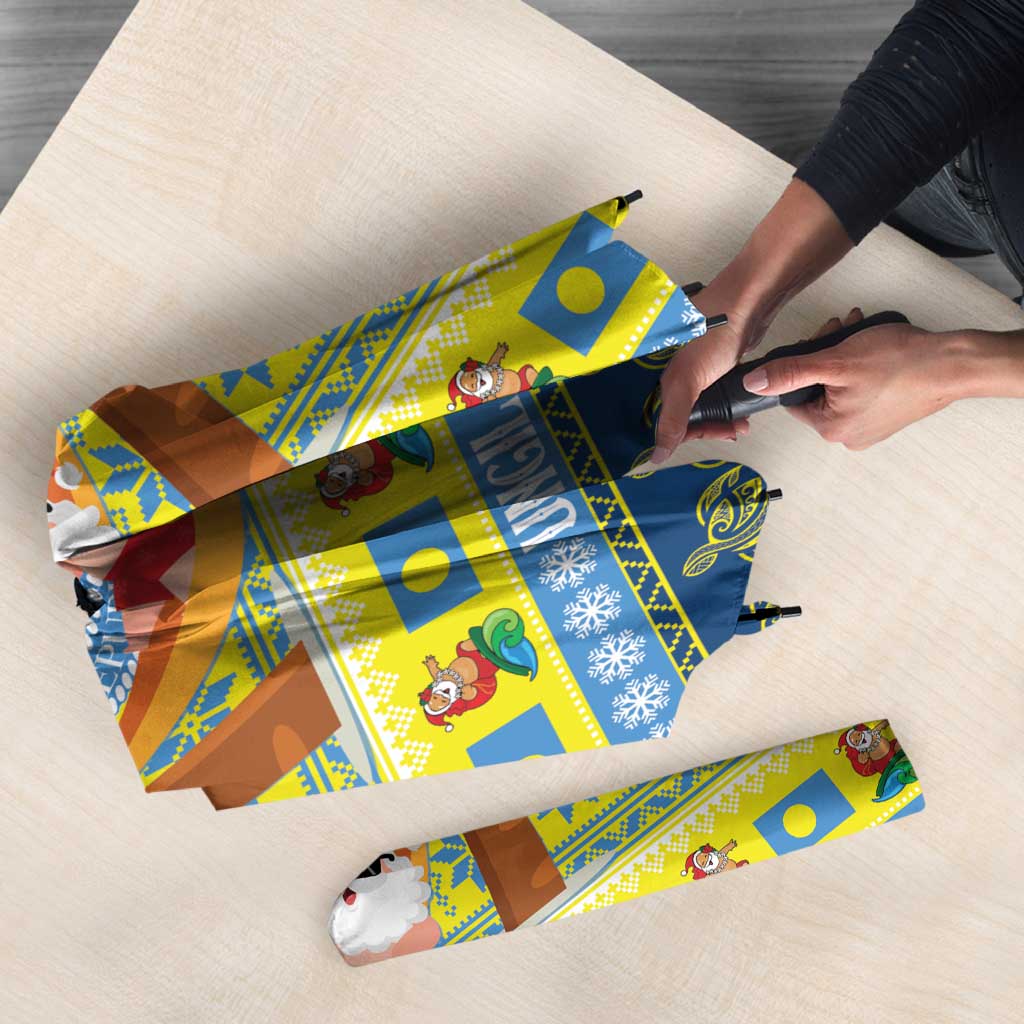 Palau Christmas Umbrella Chilling Santa Ungil Kurismas - Polynesian Pride