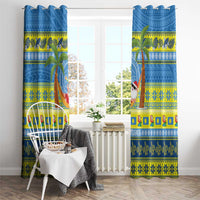 Palau Christmas Window Curtain Chilling Santa Ungil Kurismas - Polynesian Pride