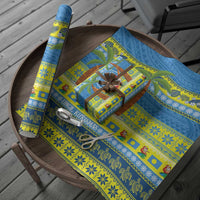 Palau Christmas Wrapping Paper Chilling Santa Ungil Kurismas - Polynesian Pride