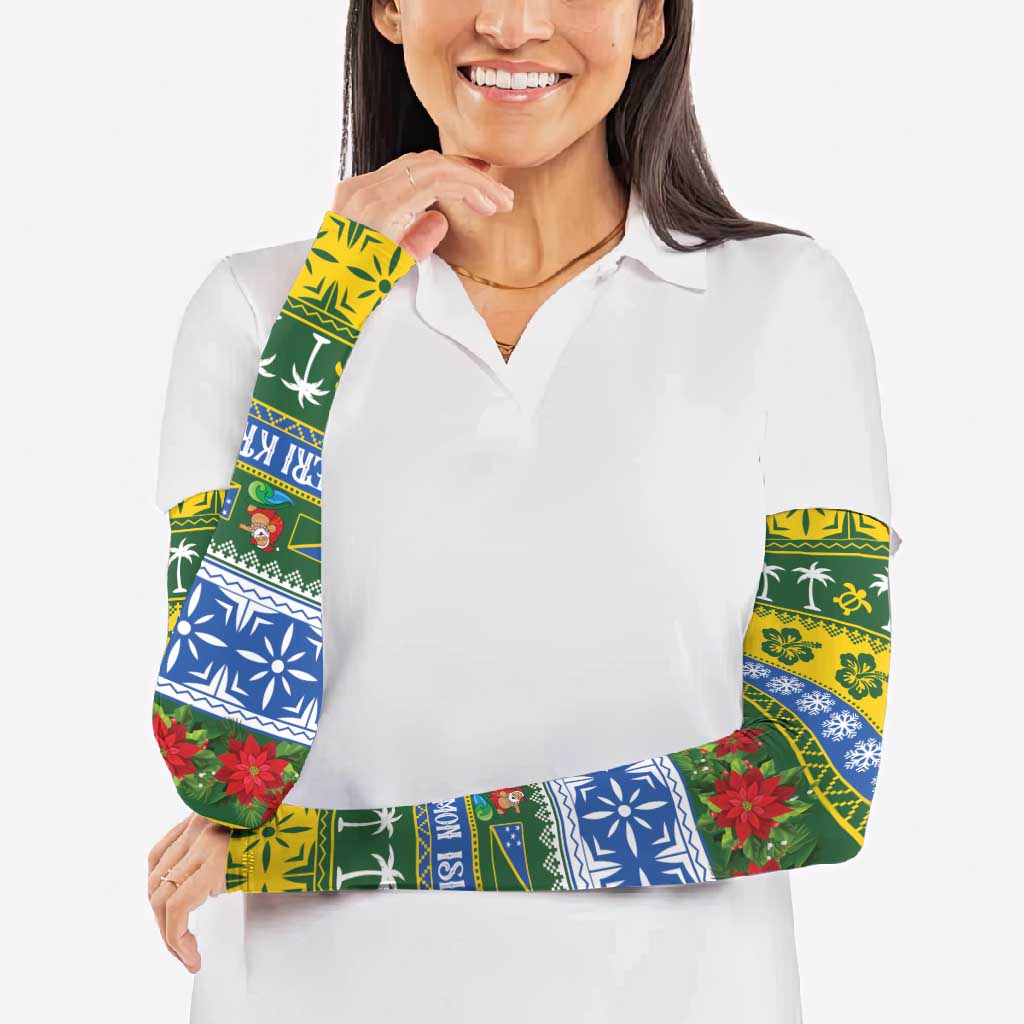 Solomon Islands Christmas Arm Sleeves The Solomons Melanesian Meri Krismas - Polynesian Pride