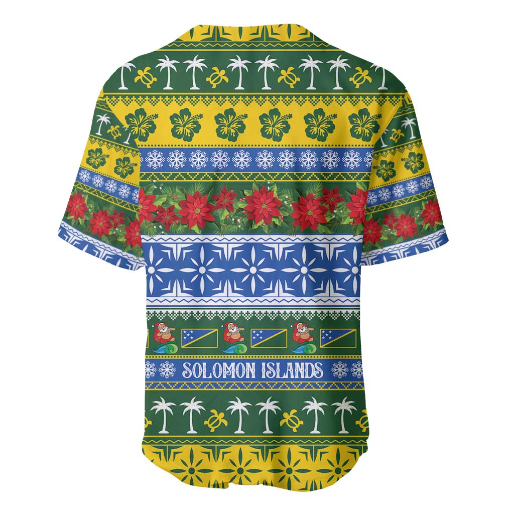 Solomon Islands Christmas Baseball Jersey The Solomons Melanesian Meri Krismas - Polynesian Pride