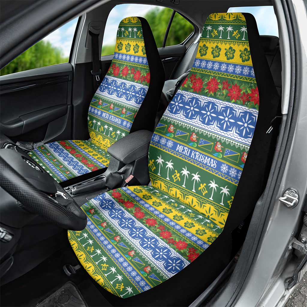 Solomon Islands Christmas Car Seat Cover The Solomons Melanesian Meri Krismas - Polynesian Pride