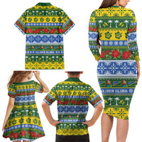 Solomon Islands Christmas Family Matching Long Sleeve Bodycon Dress and Hawaiian Shirt The Solomons Melanesian Meri Krismas - Polynesian Pride