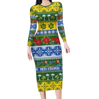 Solomon Islands Christmas Family Matching Long Sleeve Bodycon Dress and Hawaiian Shirt The Solomons Melanesian Meri Krismas - Polynesian Pride