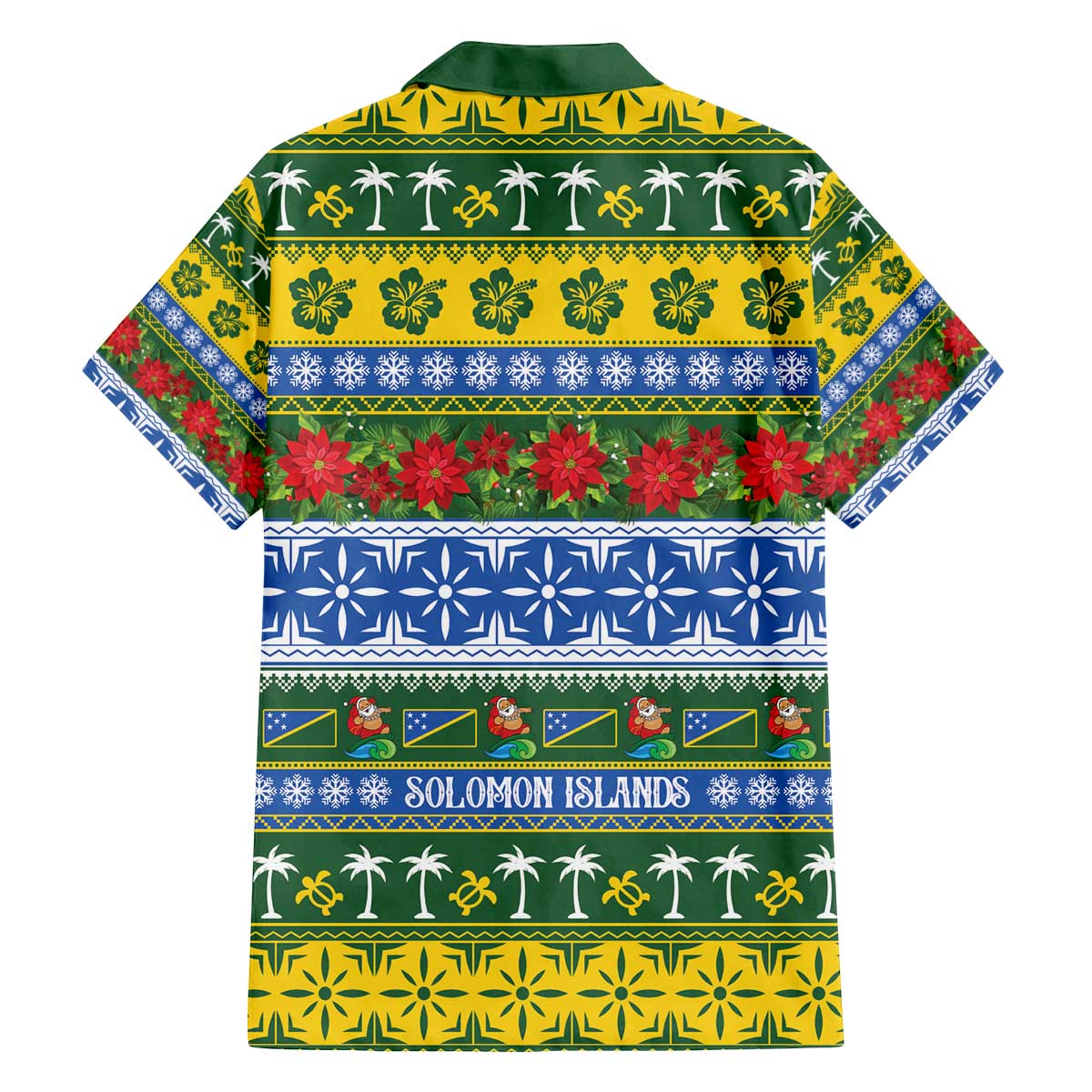 Solomon Islands Christmas Family Matching Off The Shoulder Long Sleeve Dress and Hawaiian Shirt The Solomons Melanesian Meri Krismas - Polynesian Pride