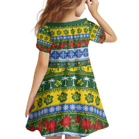 Solomon Islands Christmas Family Matching Short Sleeve Bodycon Dress and Hawaiian Shirt The Solomons Melanesian Meri Krismas - Polynesian Pride