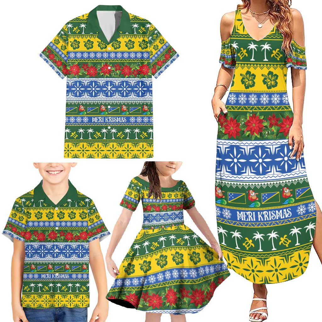 Solomon Islands Christmas Family Matching Summer Maxi Dress and Hawaiian Shirt The Solomons Melanesian Meri Krismas - Polynesian Pride