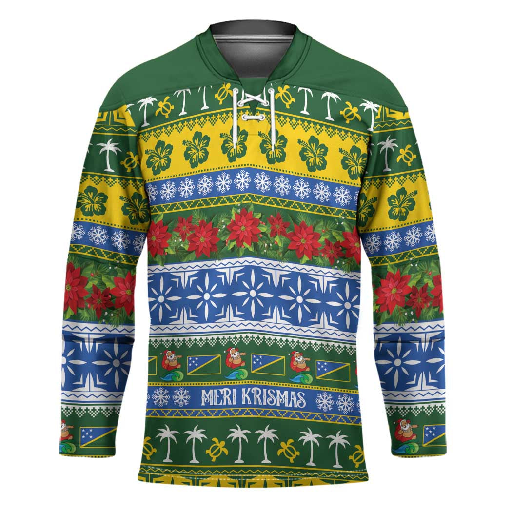 Solomon Islands Christmas Hockey Jersey The Solomons Melanesian Meri Krismas - Polynesian Pride