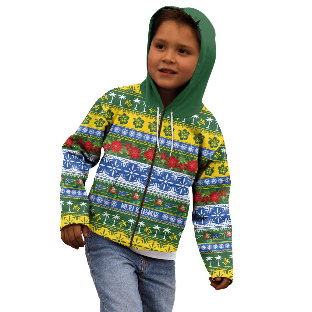 Solomon Islands Christmas Kid Hoodie The Solomons Melanesian Meri Krismas - Polynesian Pride