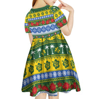Solomon Islands Christmas Kid Short Sleeve Dress The Solomons Melanesian Meri Krismas LT14 - Polynesian Pride