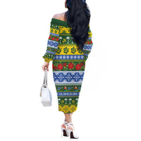 Solomon Islands Christmas Off The Shoulder Long Sleeve Dress The Solomons Melanesian Meri Krismas - Polynesian Pride