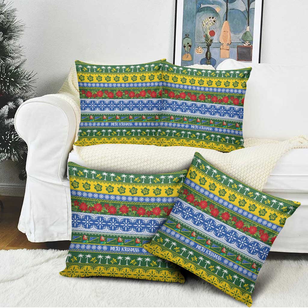 Solomon Islands Christmas Pillow Cover The Solomons Melanesian Meri Krismas - Polynesian Pride