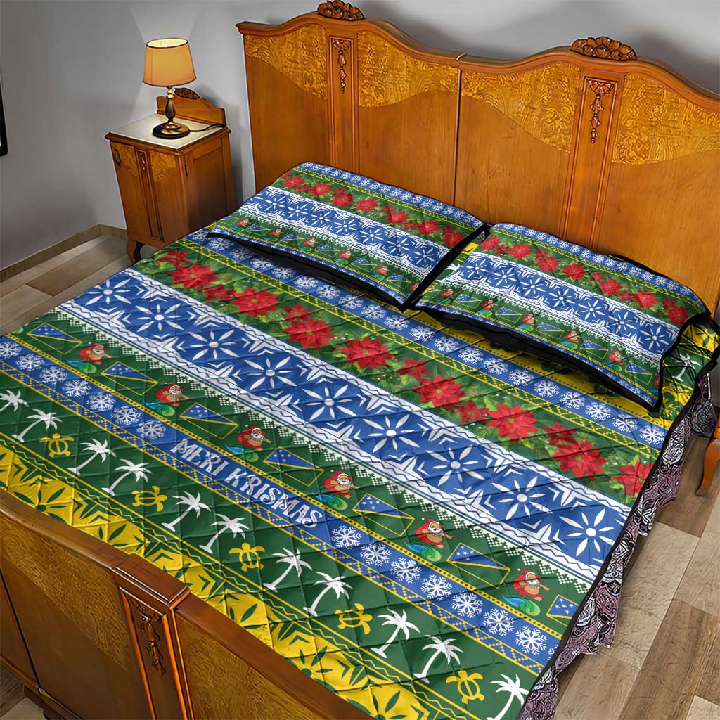 Solomon Islands Christmas Quilt Bed Set The Solomons Melanesian Meri Krismas - Polynesian Pride