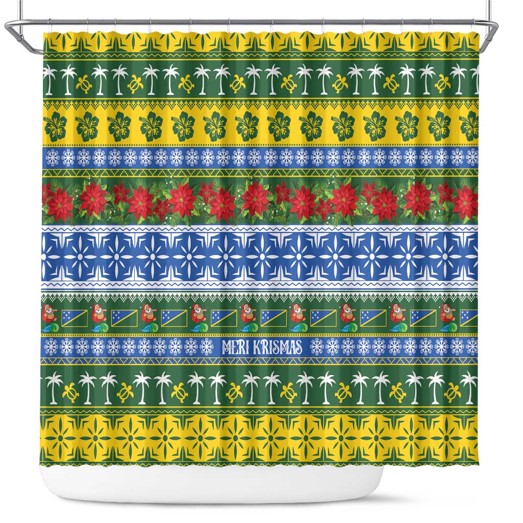 Solomon Islands Christmas Shower Curtain The Solomons Melanesian Meri Krismas - Polynesian Pride