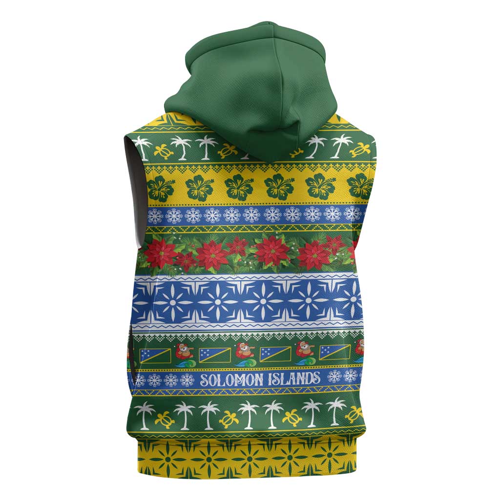 Solomon Islands Christmas Sleeveless Zip Hoodie The Solomons Melanesian Meri Krismas - Polynesian Pride