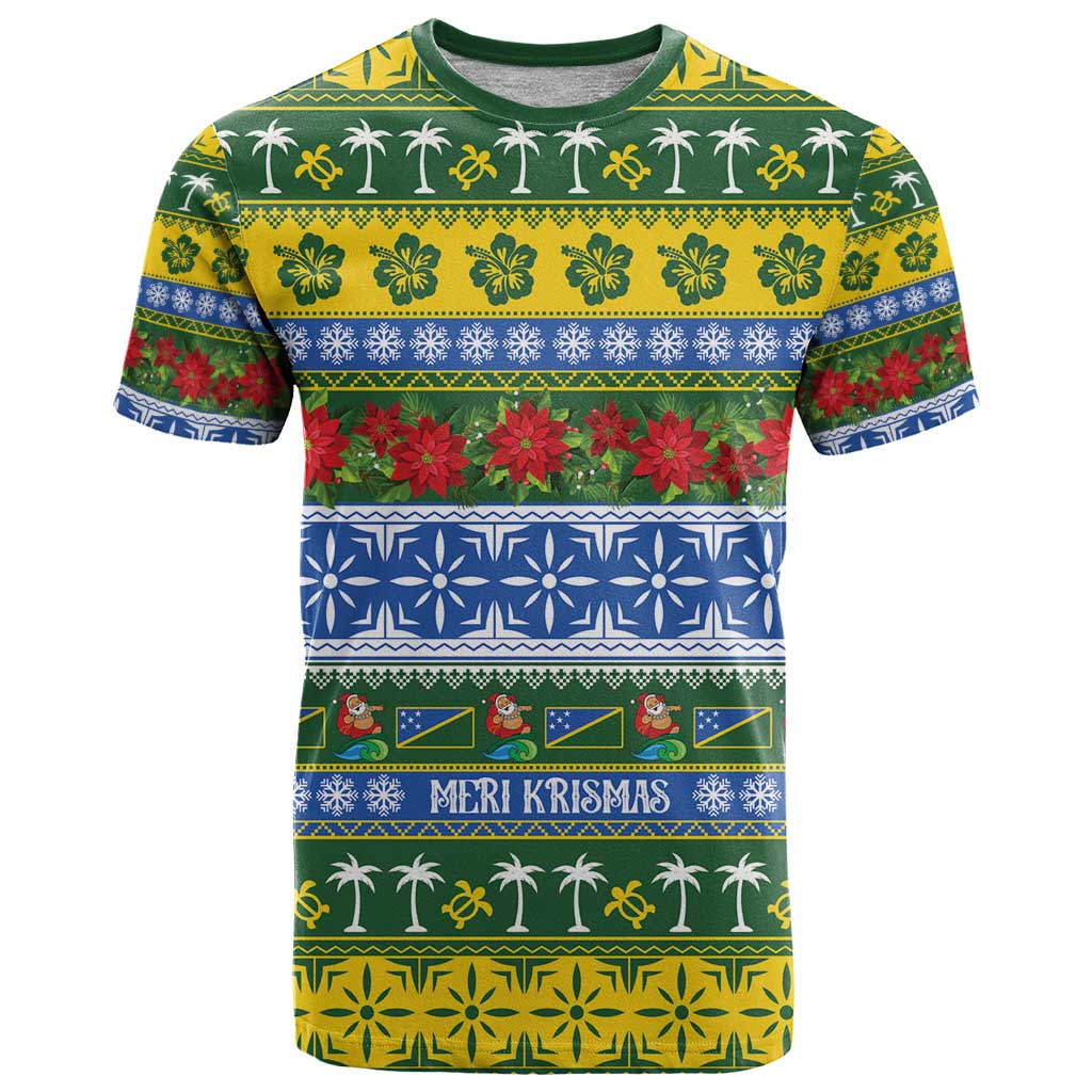 Solomon Islands Christmas T Shirt The Solomons Melanesian Meri Krismas - Polynesian Pride