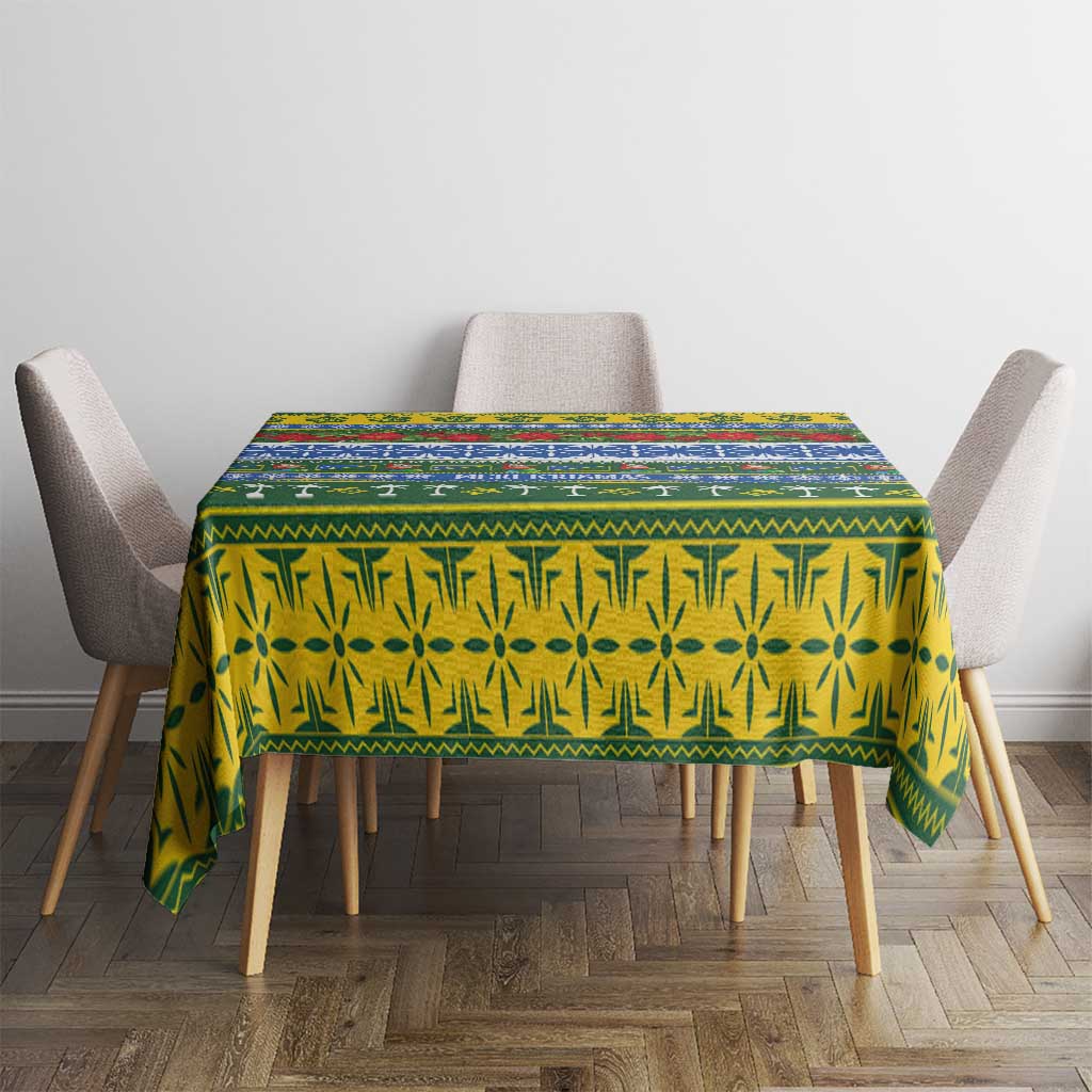 Solomon Islands Christmas Tablecloth The Solomons Melanesian Meri Krismas - Polynesian Pride