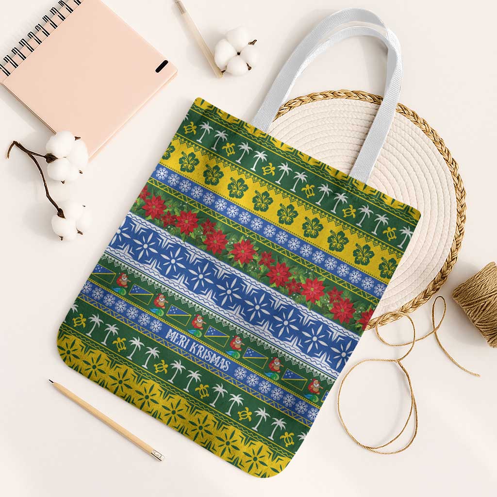 Solomon Islands Christmas Tote Bag The Solomons Melanesian Meri Krismas - Polynesian Pride