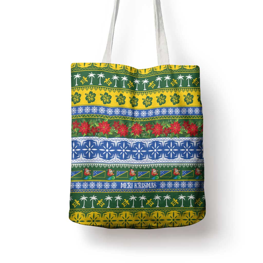 Solomon Islands Christmas Tote Bag The Solomons Melanesian Meri Krismas - Polynesian Pride