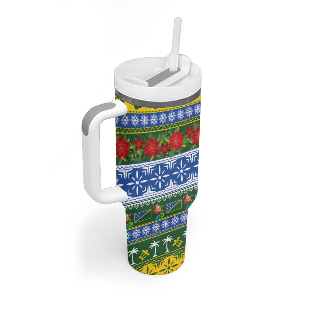 Solomon Islands Christmas Tumbler With Handle The Solomons Melanesian Meri Krismas - Polynesian Pride