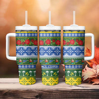 Solomon Islands Christmas Tumbler With Handle The Solomons Melanesian Meri Krismas - Polynesian Pride
