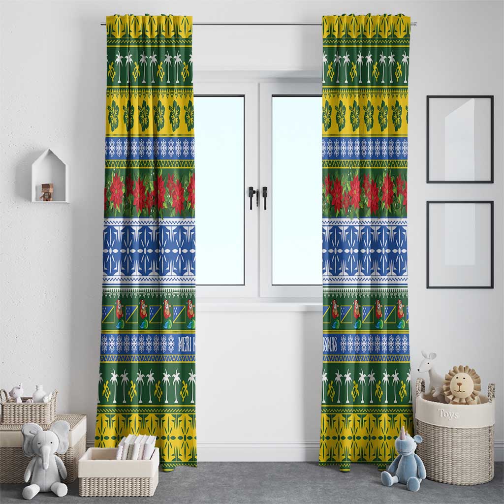 Solomon Islands Christmas Window Curtain The Solomons Melanesian Meri Krismas - Polynesian Pride