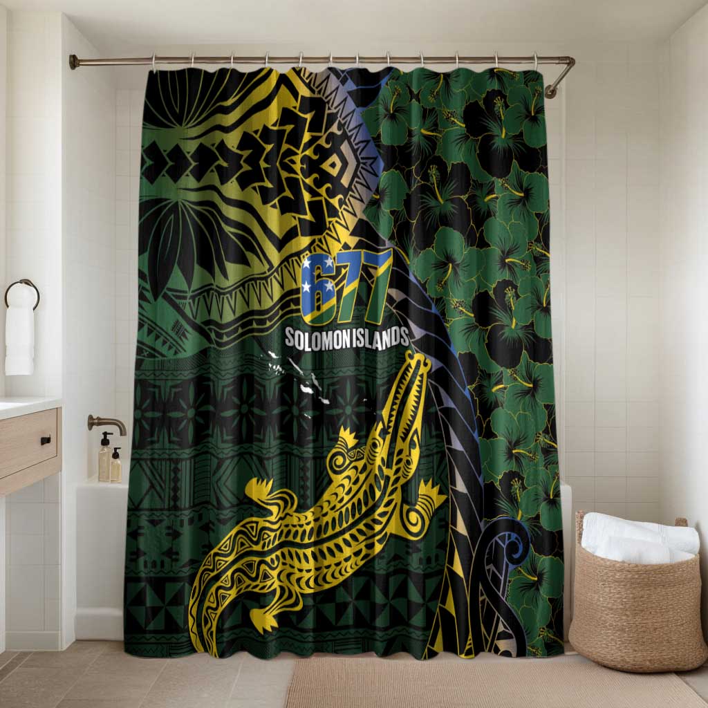 Solomon Islands Bathroom Set 677 Proud Crocodile Melanesian Pattern - Polynesian Pride