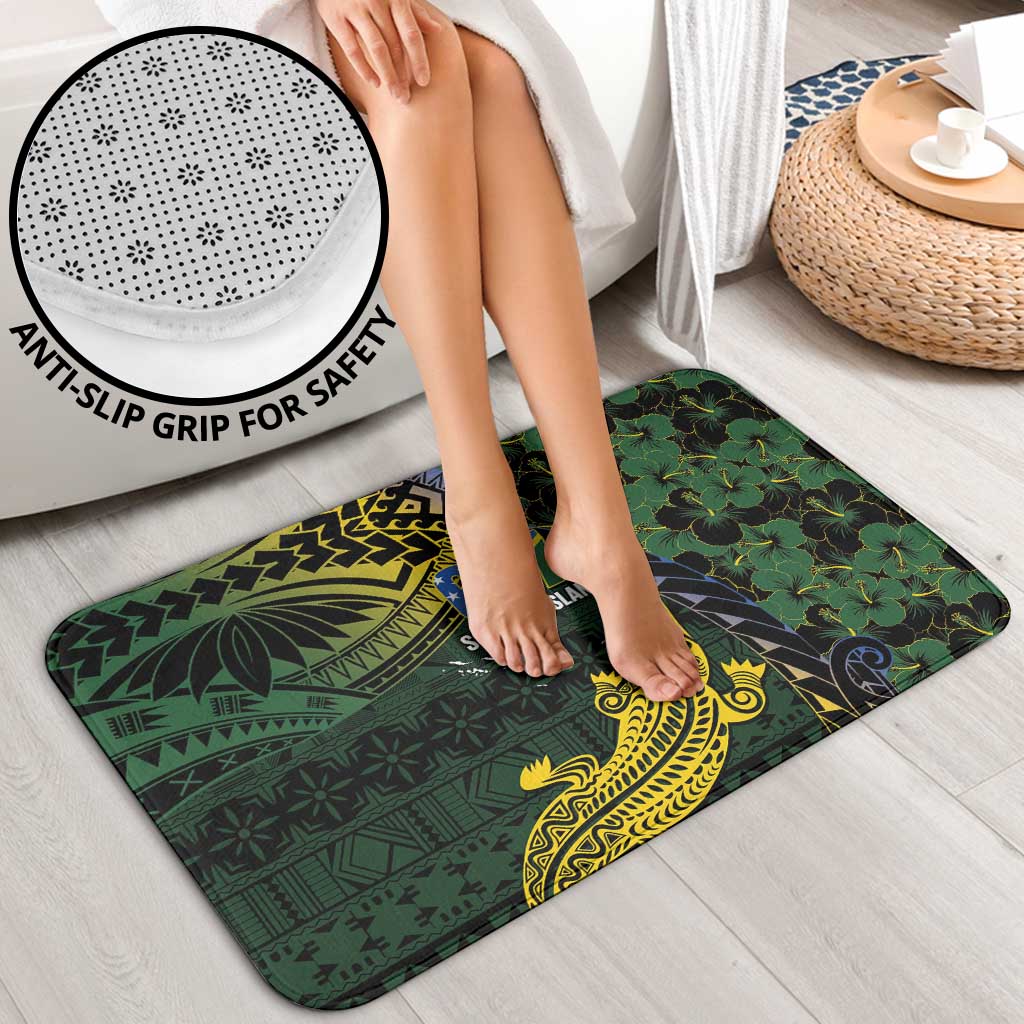 Solomon Islands Bathroom Set 677 Proud Crocodile Melanesian Pattern - Polynesian Pride