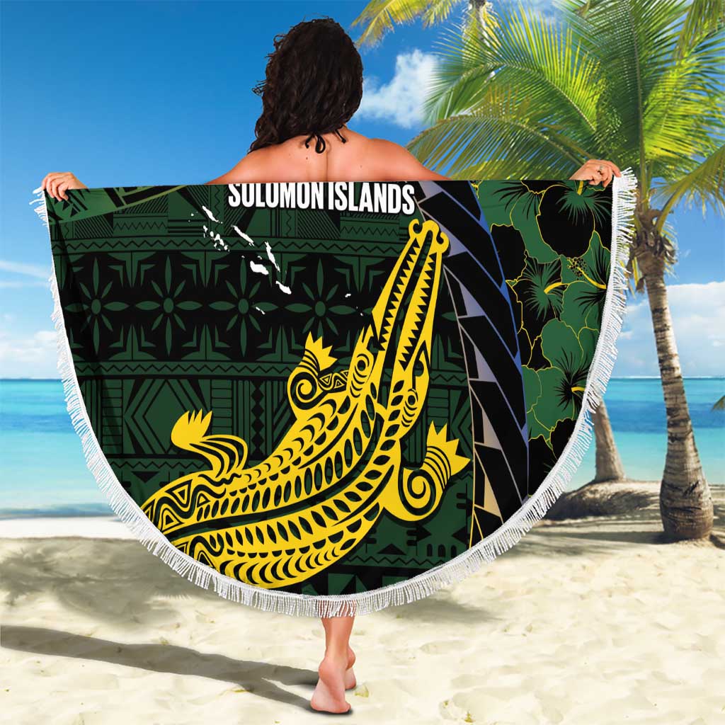 Solomon Islands Beach Blanket 677 Proud Crocodile Melanesian Pattern - Polynesian Pride