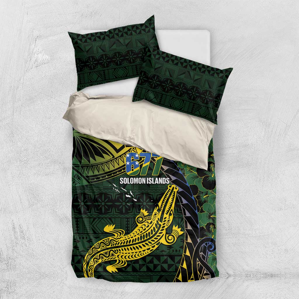 Solomon Islands Bedding Set 677 Proud Crocodile Melanesian Pattern LT14 US Twin 172cm x 218cm Black - Polynesian Pride