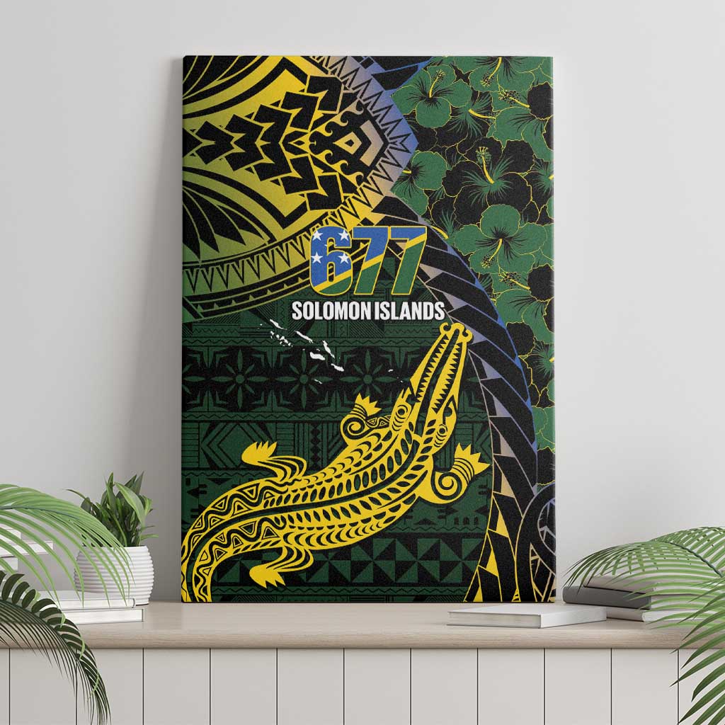 Solomon Islands Canvas Wall Art 677 Proud Crocodile Melanesian Pattern - Polynesian Pride