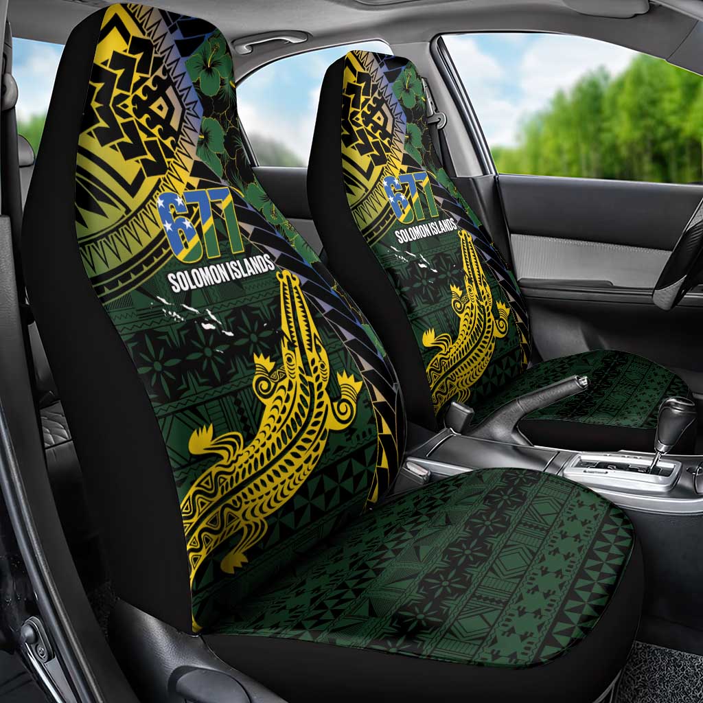 Solomon Islands Car Seat Cover 677 Proud Crocodile Melanesian Pattern - Polynesian Pride