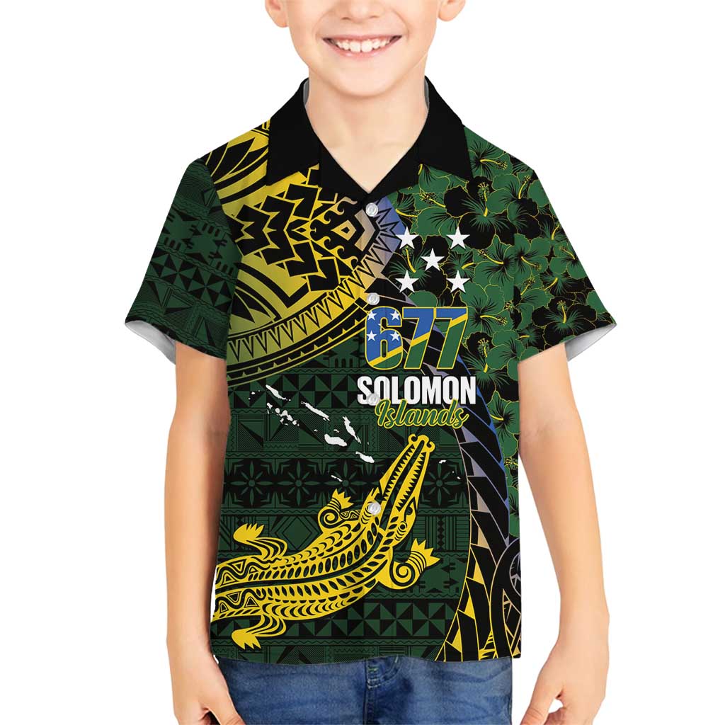 Solomon Islands Family Matching Long Sleeve Bodycon Dress and Hawaiian Shirt 677 Proud Crocodile Melanesian Pattern - Polynesian Pride