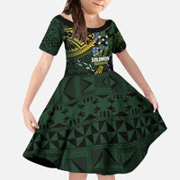 Solomon Islands Family Matching Off The Shoulder Long Sleeve Dress and Hawaiian Shirt 677 Proud Crocodile Melanesian Pattern - Polynesian Pride